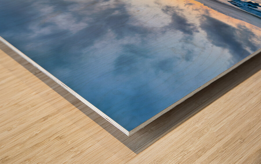 Midnight scenes at Jokulsarlon glacier lagoon in Iceland Wood print