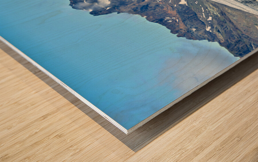 Glacier in Skaftafell Iceland with clear sky and road view Wood print