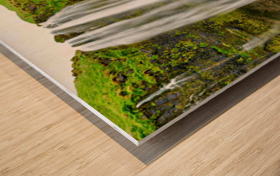 Seljalandsfoss waterfall in Iceland during summer Wood print