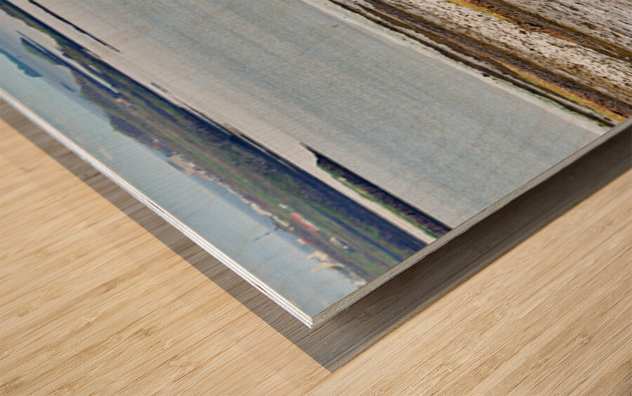 Church stands in western fjords of Iceland near the sea Wood print