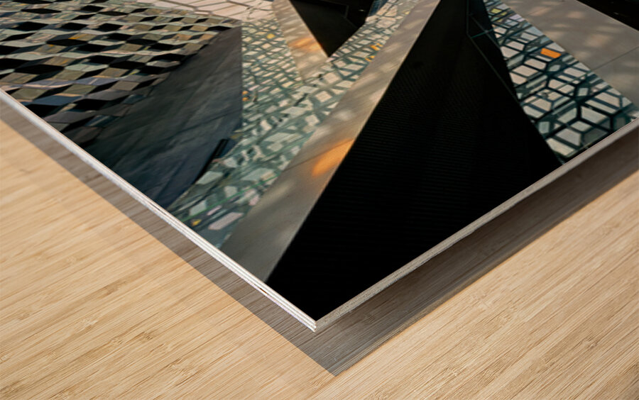Unique design inside Harpa Opera House in Reykjavik Wood Print 2