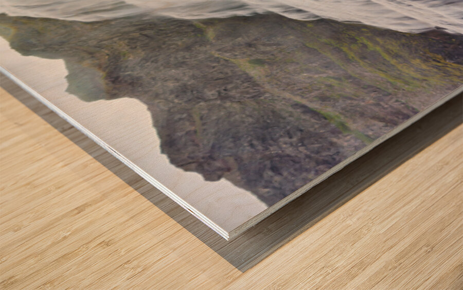 Visiting Dynjandi Waterfall in Iceland during daytime Wood print