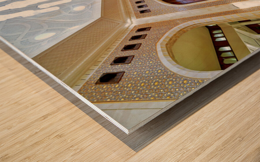 Lobby area of Al Bustan luxury hotel in Muscat Oman Wood print