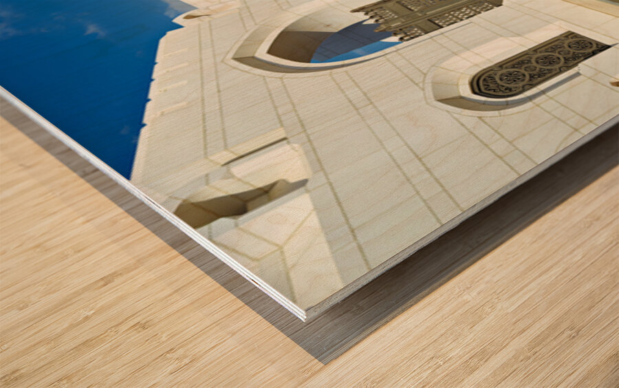 Al Alam Palace in Muscat Oman showcases unique architecture Wood print