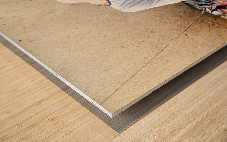 Fish market in Muscat Oman shows a vendor at work Wood print