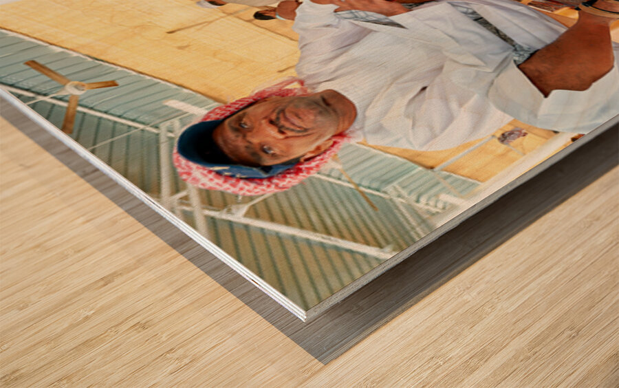 Fish market in Muscat Oman shows local trade activity Wood print