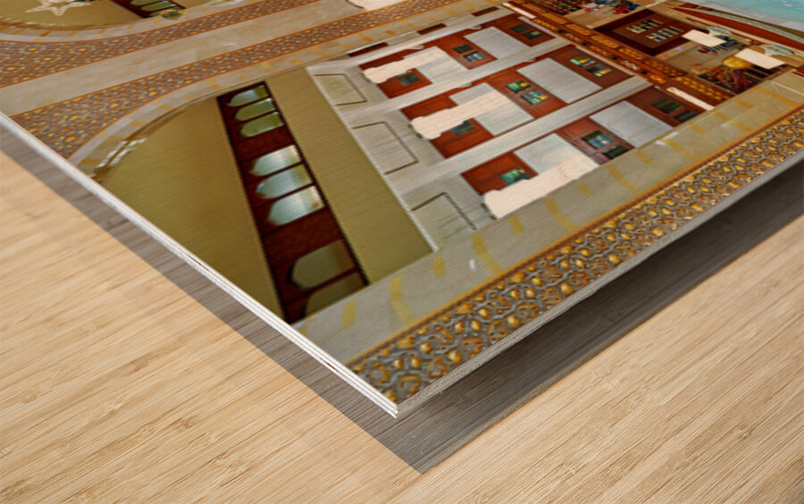 Holiday decoration in Al Bustan luxury hotel in Muscat Wood print