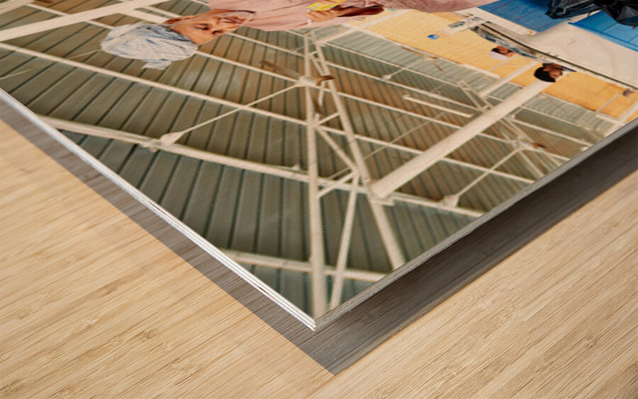Man sells fresh fish at Muscat Oman fish market today Wood print