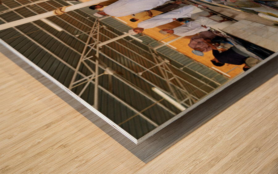Visit to the muscat fish market in oman during the day Wood print