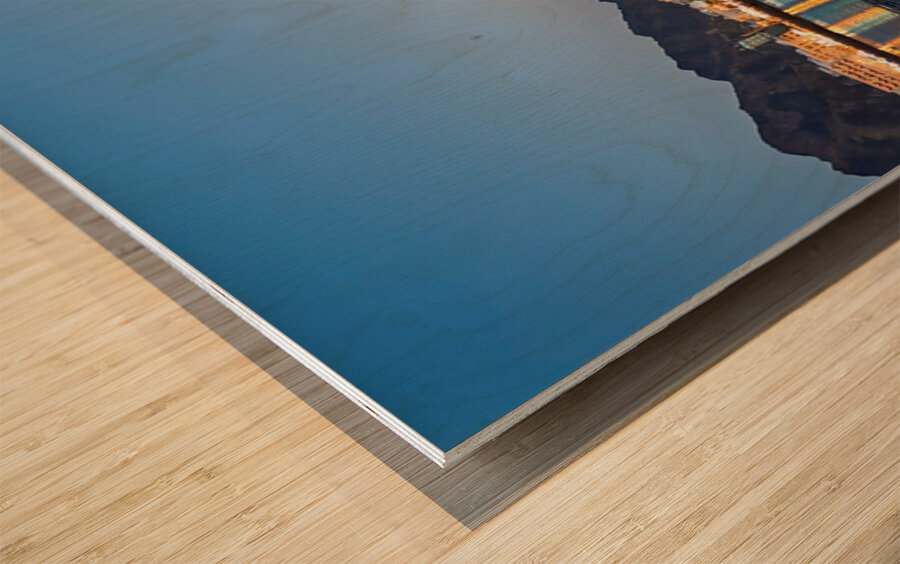 Waterfront scene in Muscat Oman during sunset hours Wood print