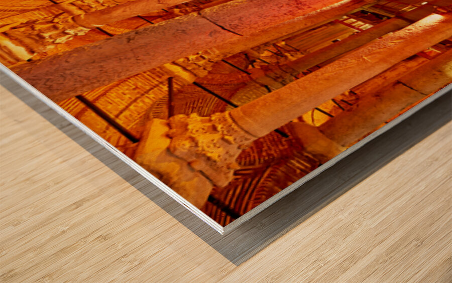 Explore Basilica Cistern at night with reflected lights Wood print