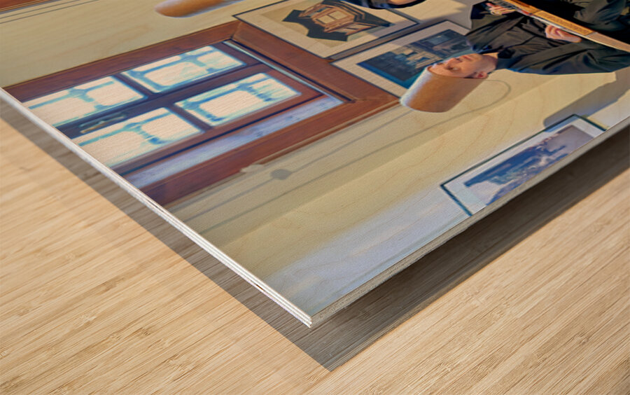 Dervishes perform in Istanbul at a Sufi event Wood print