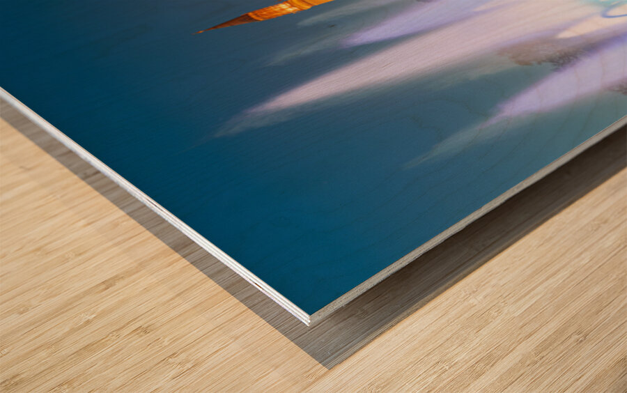 Hagia Sophia Grand Mosque at night with a fountain display Wood print