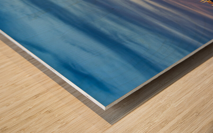 Sunset view of Maidens Tower on the Bosphorus in Istanbul Wood print