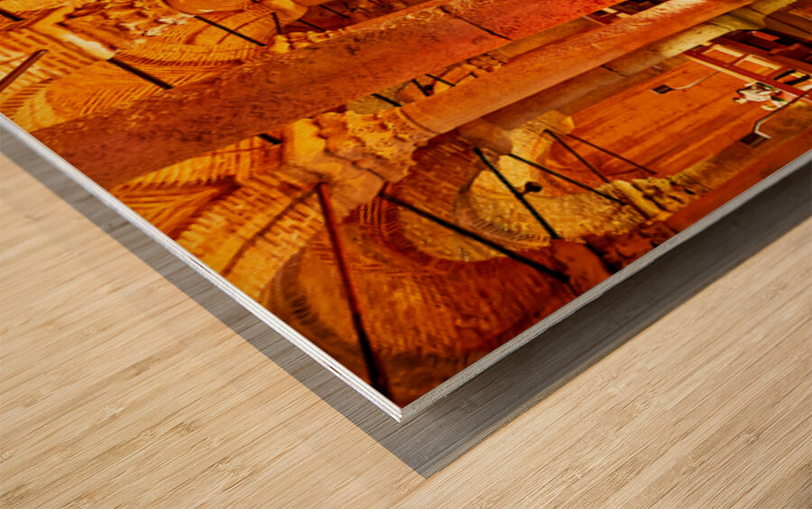 Explore Basilica Cistern in Istanbul at nighttime Wood print