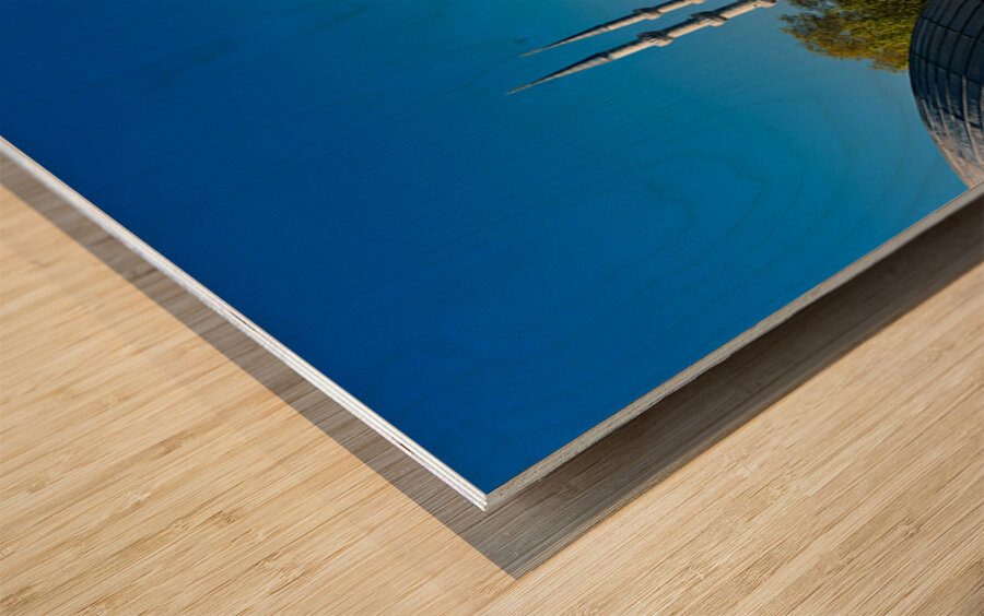 Blue Mosque domes under clear sky in Istanbul Wood print