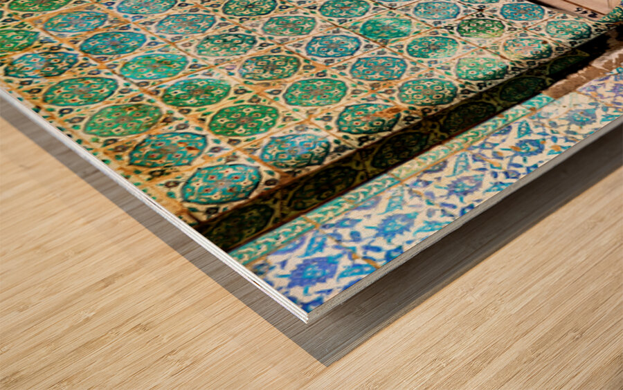 Exploring mosaic tiles and stone work in Topkapi Palace Wood print