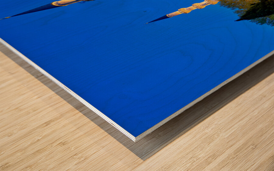 Night view of Suleymaniye Mosque in Istanbul Turkey Wood print