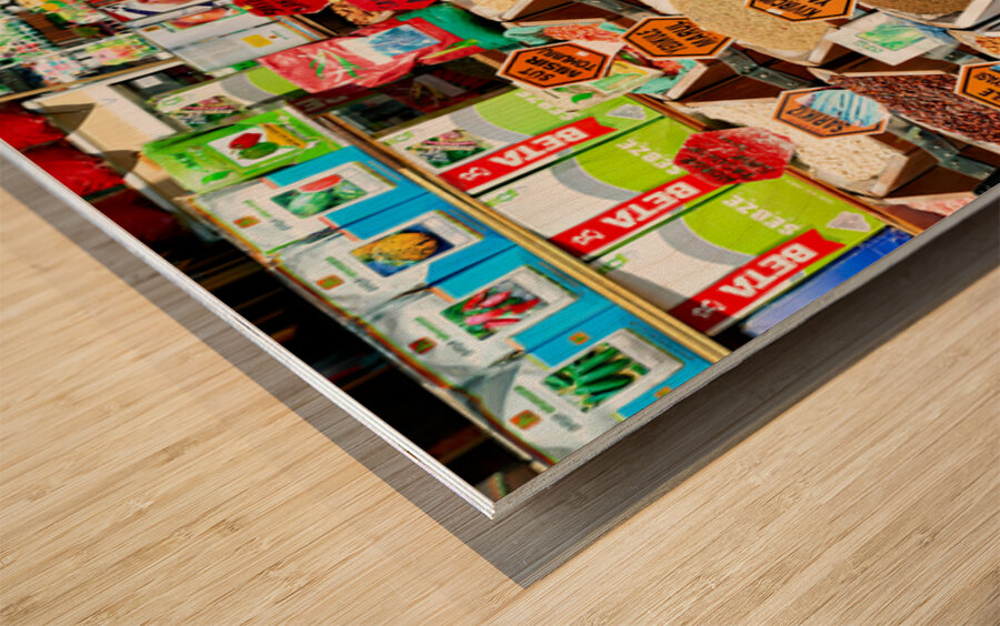 Spices and herbs displayed at Grand Bazaar in Istanbul Wood print