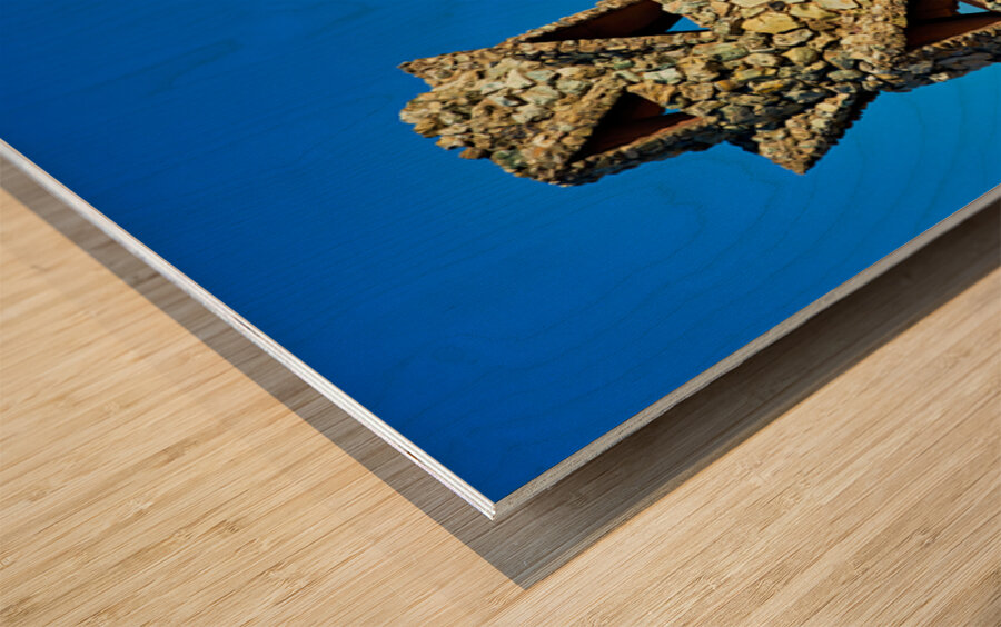 Rooftop view of Palau Guell in Barcelona Wood print