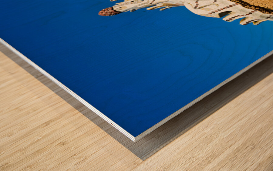 Exploring the fairytale house in Park Guell Barcelona Wood print