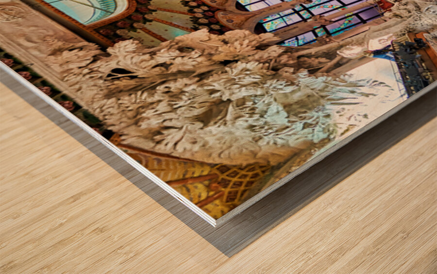 Visit to Palau de la Musica Catalana in Barcelona Wood print