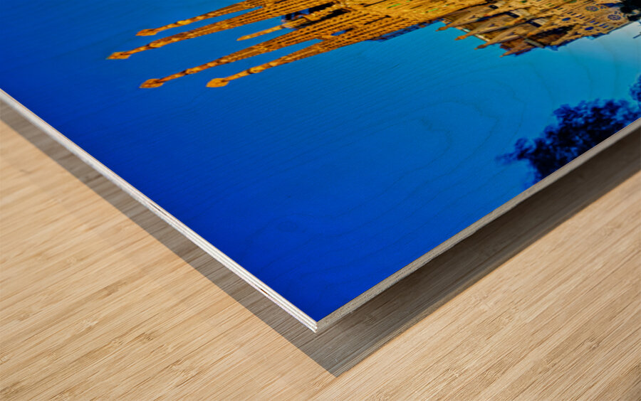 Visit to Basílica de la Sagrada Família in Barcelona Spain Wood print