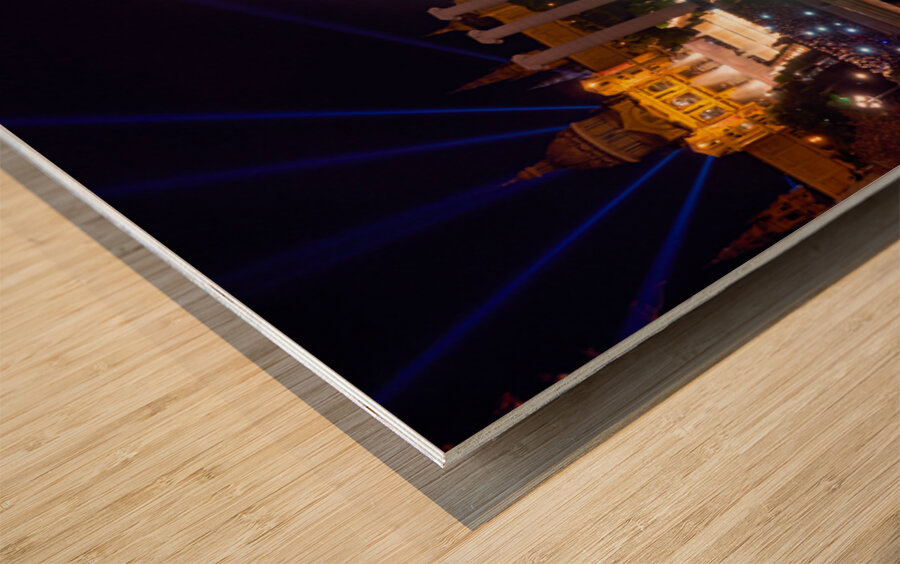 Montjuics Magic Fountain features a light show Wood print