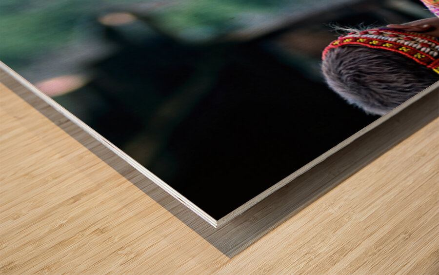 Kids enjoying life in Kalash village Bumburet Valley Wood print