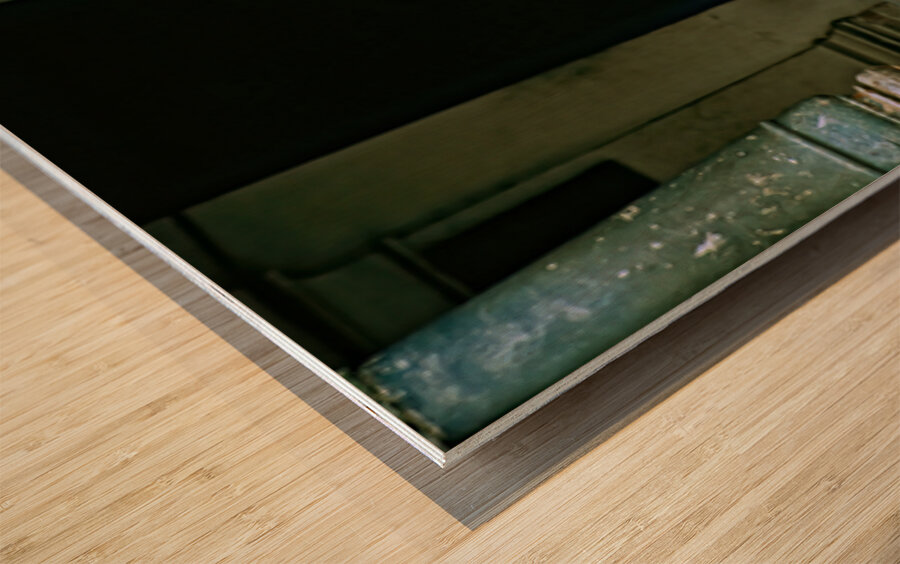 Men pray in the mosque in Chitral during afternoon prayer Wood print