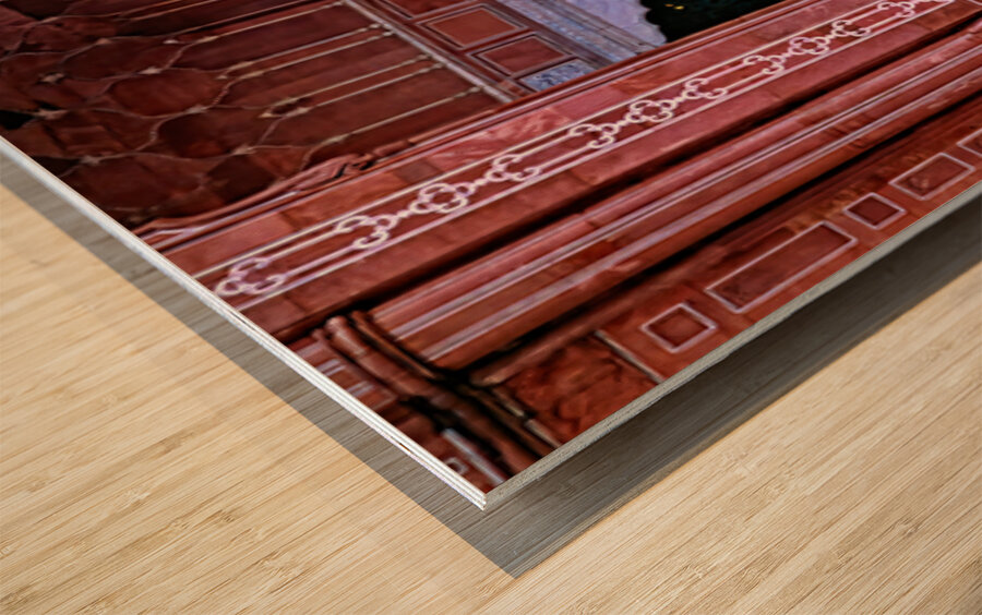 Prayer time at Badshahi Mosque in Lahore Pakistan Wood print