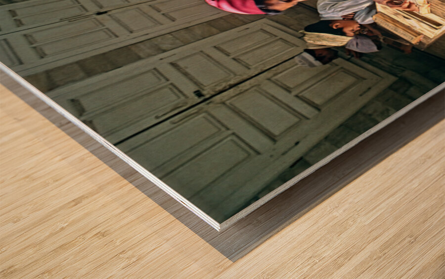 Students study in Quranic school madrasa in Pakistan Wood print