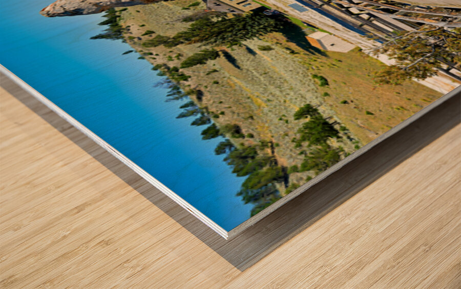 Exploring liberty cap in yellowstone national park usa Wood print