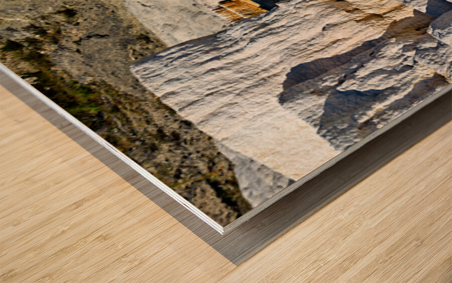 View of Devils Thumb in Yellowstone National Park at midday Wood print