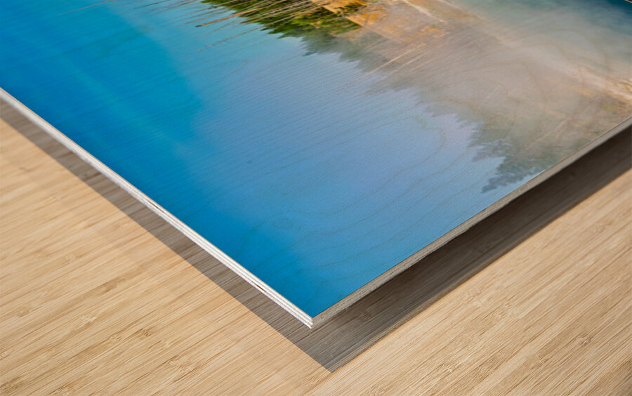 Visit abyss pool at yellowstone national park in usa Wood print