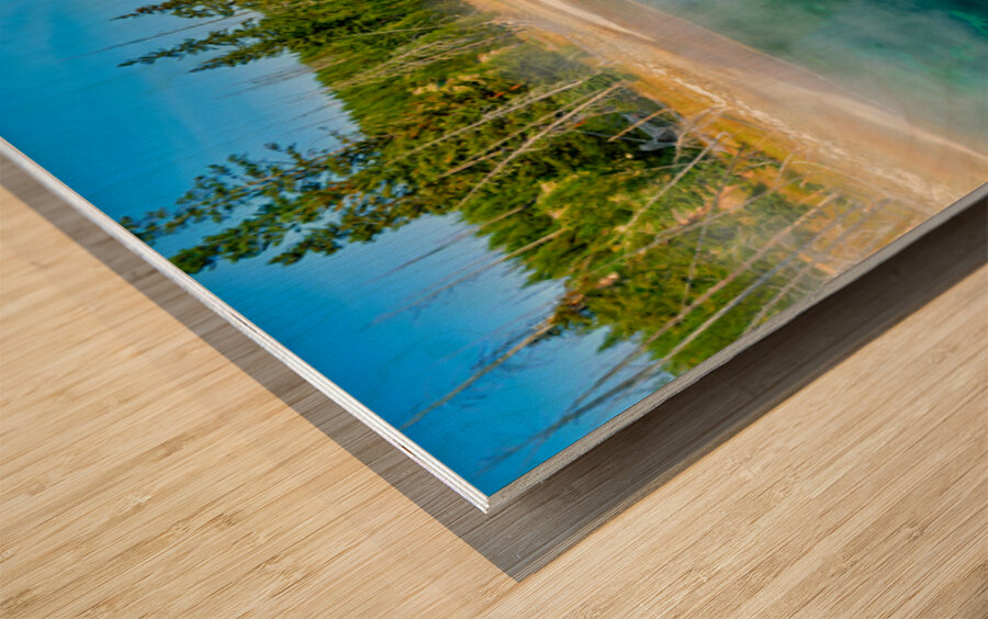 Visit Abyss Pool in Yellowstone National Park for a unique view Wood print