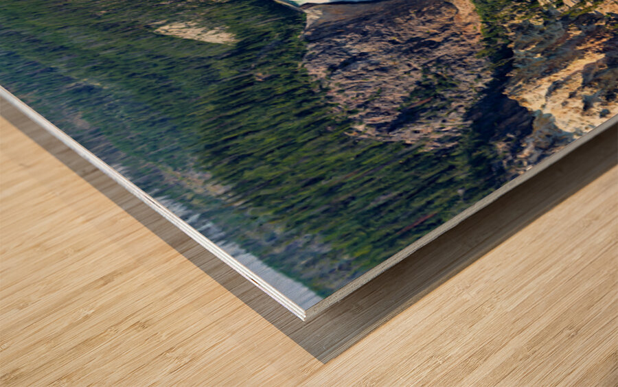 Grand Canyon of Yellowstone: waterfall and cliffs Wood print