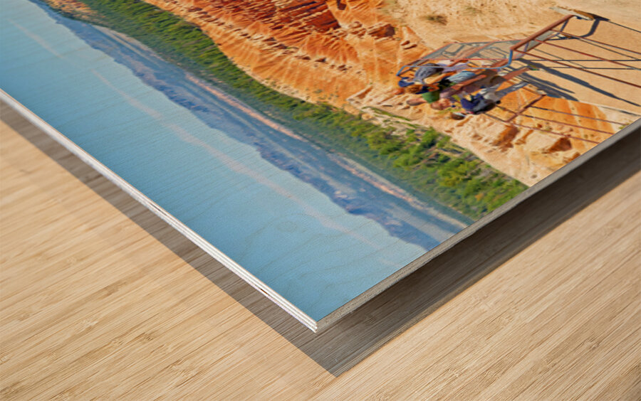 Visitors enjoy the view at Bryce Canyons Inspiration Point Wood print