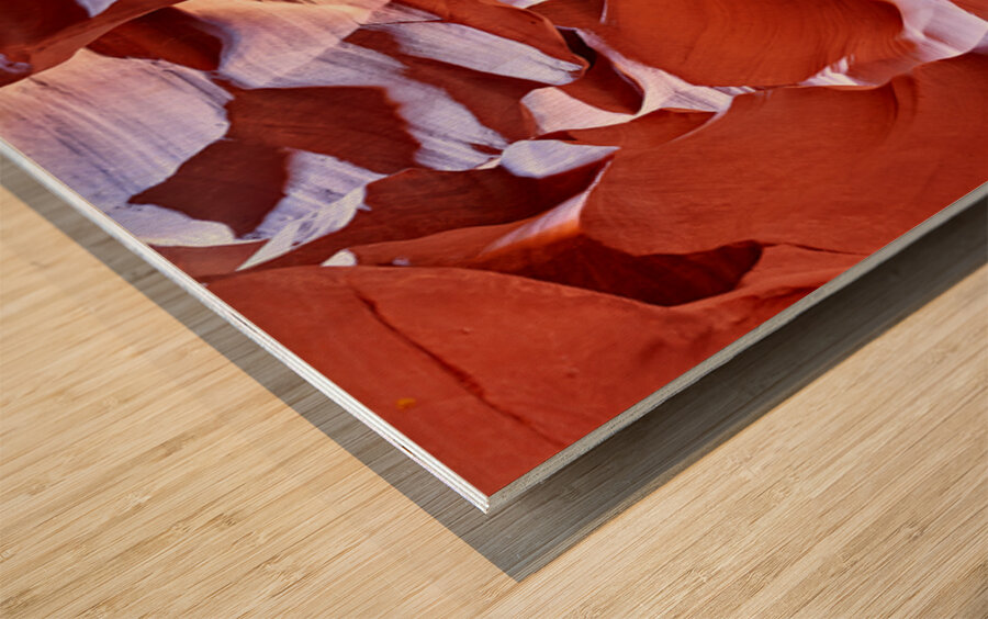 Exploring the winding paths of Antelope Slot Canyon in USA Impression sur bois