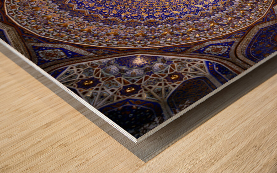 Ceiling design in a Samarkand building Uzbekistan Wood Print 2