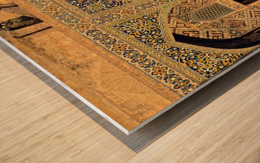 Madrasa architecture in Samarkand shows detailed design work Wood print