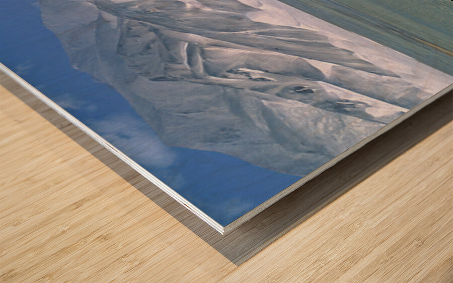 Mountains and livestock in Uzbekistan landscape Wood print