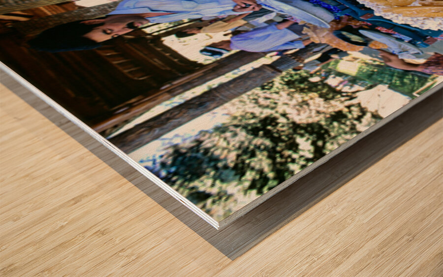 Cooks prepare sweets at a market in Samarkand Uzbekistan Wood print