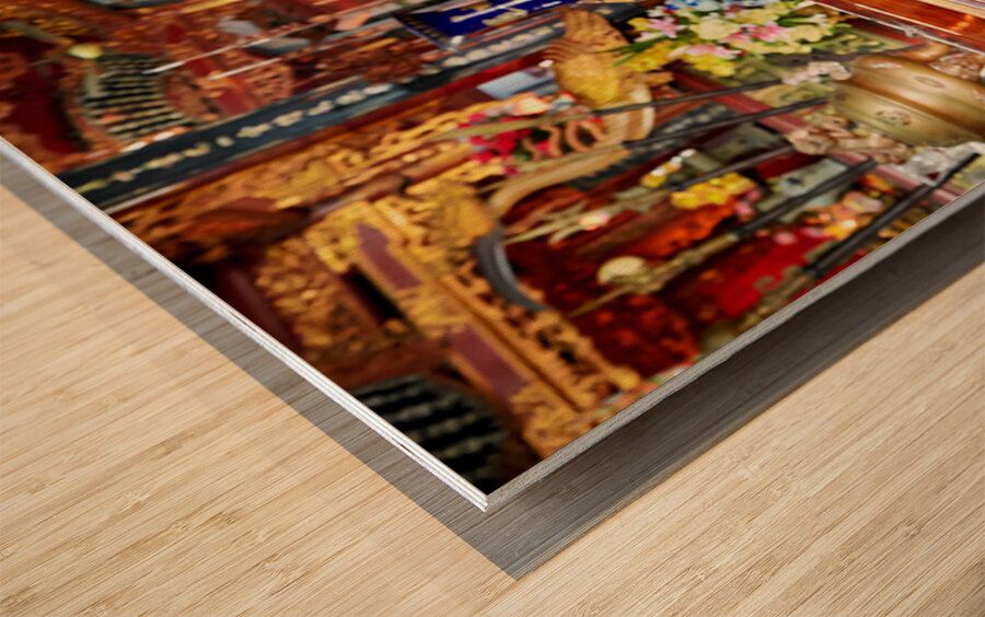 Praying at a temple in Ho Chi Minh City Vietnam Wood print