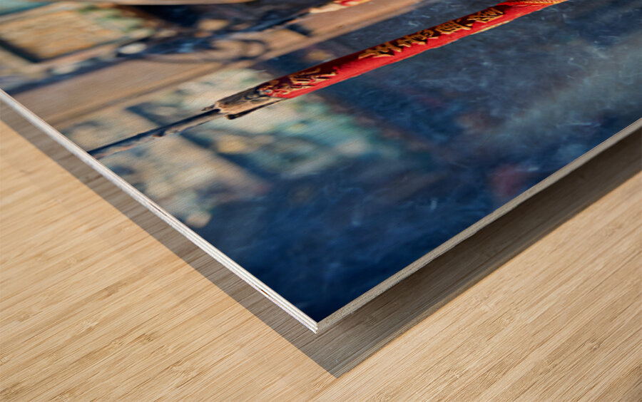 Incense sticks burning at a temple in Ho Chi Minh City Wood print