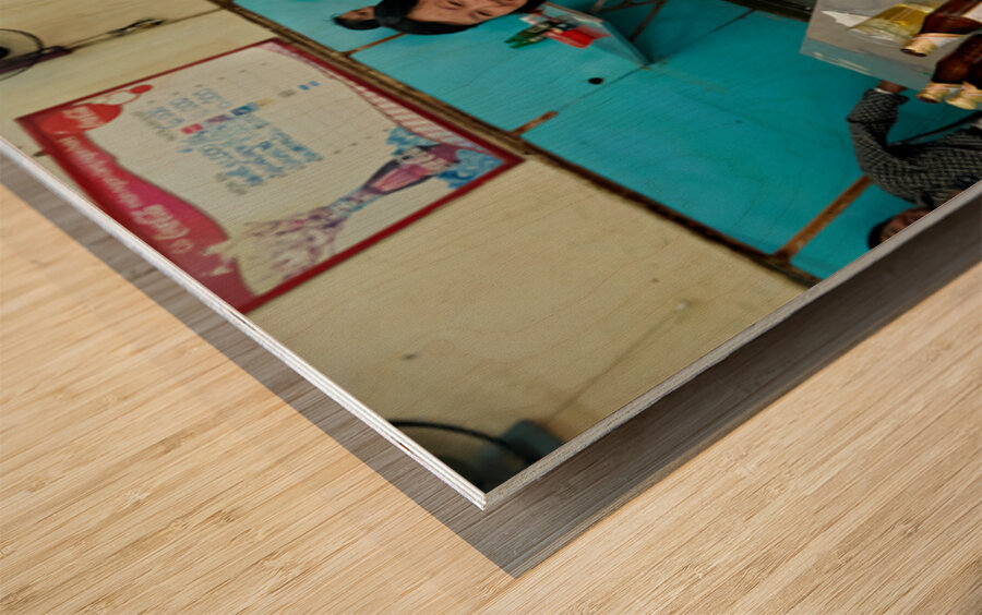 People enjoying time together in a cafe in Ho Chi Minh City Wood print