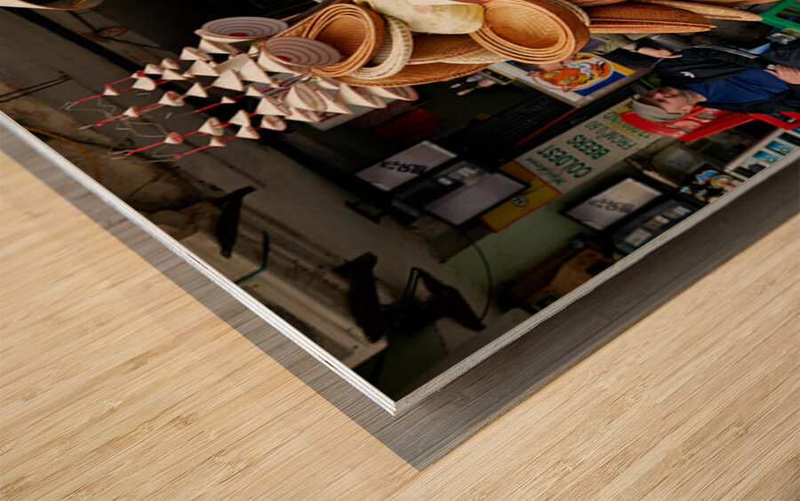 Craftsman sells handmade baskets in Ho Chi Minh City Wood print