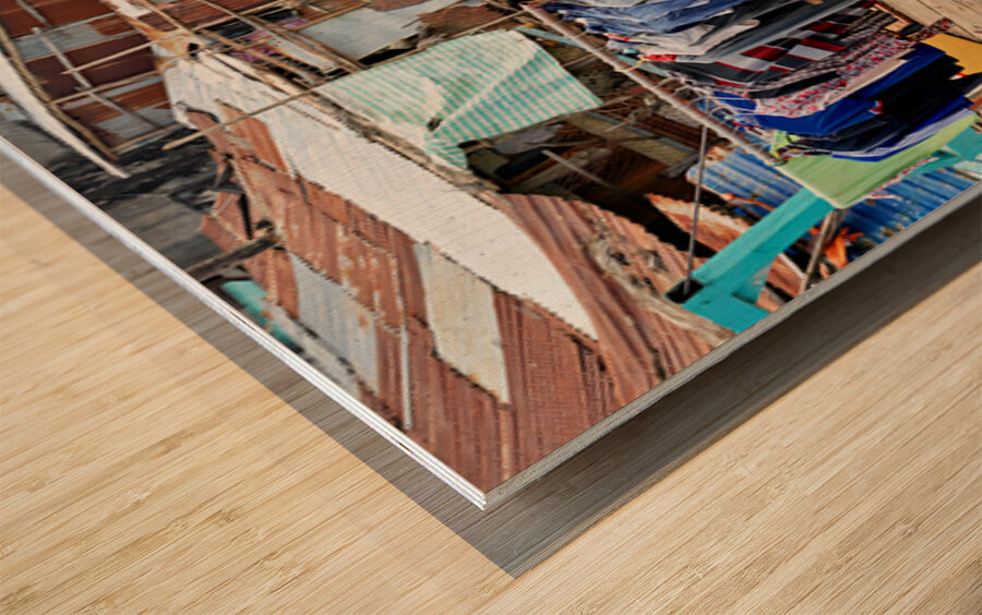 Fishing village life by the water in Phu Quoc Vietnam Wood print