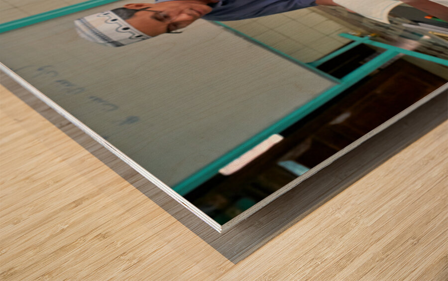 Learning together in a classroom in Ho Chi Minh City Wood print