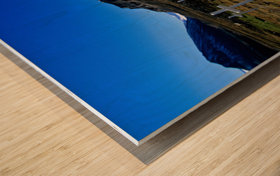 Memorial site in Longyearbyen Svalbard Archipelago Norway Wood print